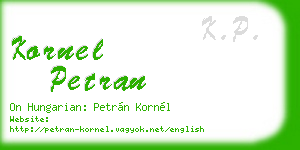 kornel petran business card